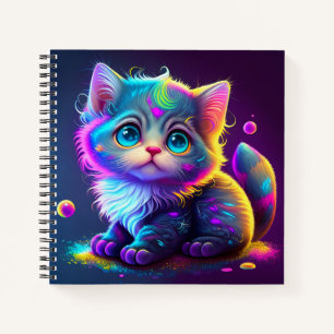 Carnet Création numérique de chat coloré mignon-79827