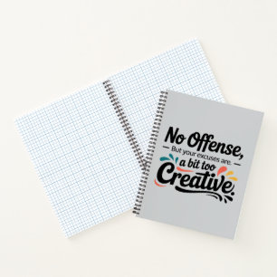 Carnet Creative Excuses Funny Design for Gift Lovers