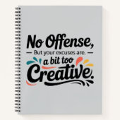 Carnet Creative Excuses Funny Design for Gift Lovers (Devant)