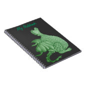 Carnet créature imaginaire mythique dragon vert mignon (Côté Droit)