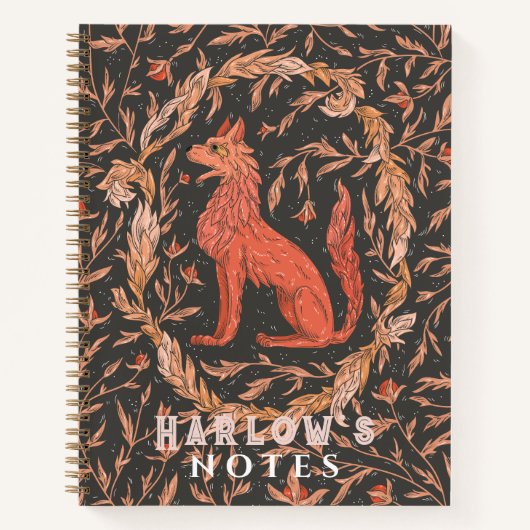 Carnet Créature mythique rouge ressemblant à un loup ou r (Devant)