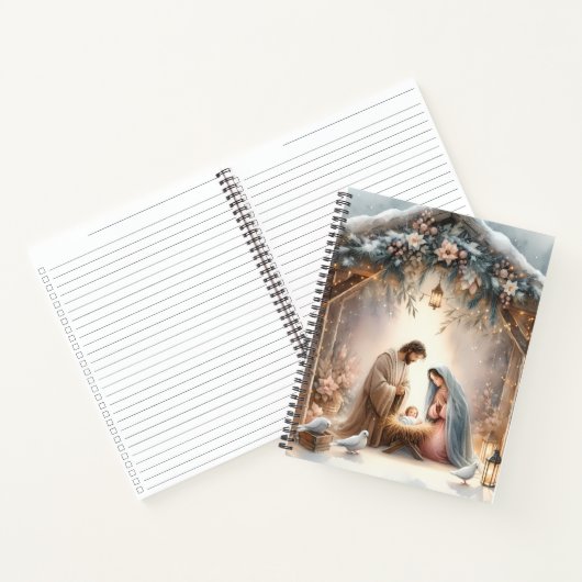 Carnet Crèche rustique avec fleurs d'hiver (Intérieur)
