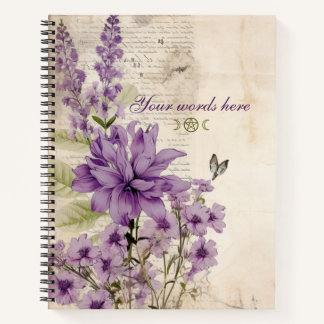 Carnet Créez vos propres fleurs sauvages violettes romant