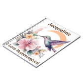 Carnet Créez votre propre aquarelle Hummingbird Nom perso (Côté gauche)