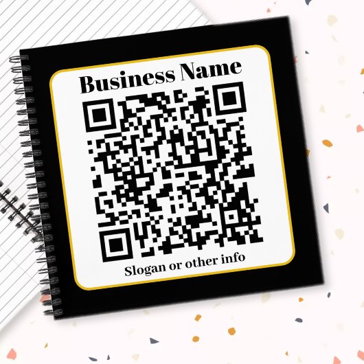 Carnet Créez votre propre code QR | Bordure noire blanche