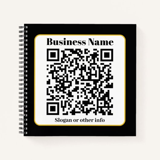 Carnet Créez votre propre code QR | Bordure noire blanche (Devant)