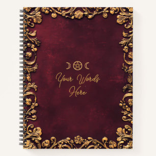 Carnet Créez votre propre floral bordeaux doré