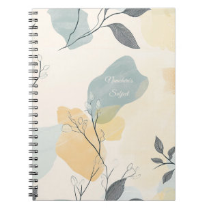 Carnet Créez Votre Propre Flore Minimaliste Feuillue Bleu