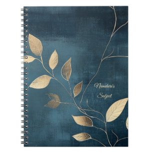 Carnet Créez Votre Propre Minimaliste Élégant Bleu & Or