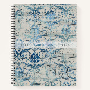 Carnet Créez Votre Propre Musique de Feuille de Damas Ble