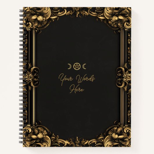 Carnet Créez votre propre noir doré terni (Devant)