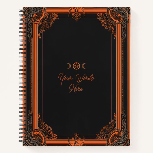 Carnet Créez Votre Propre Vert Foncé Orange Clair (Devant)
