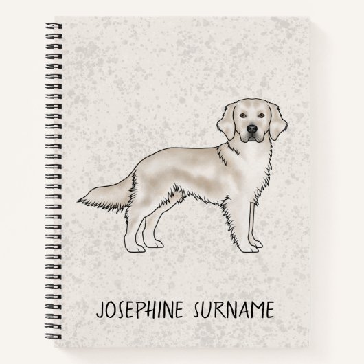 Carnet Crème anglaise Golden Retriever Chien Nom Personna (Devant)