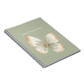 Carnet Crème bronzée Papillon vert Rêves (Côté Droit)