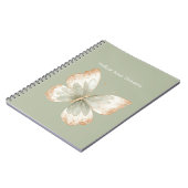 Carnet Crème bronzée Papillon vert Rêves (Côté gauche)