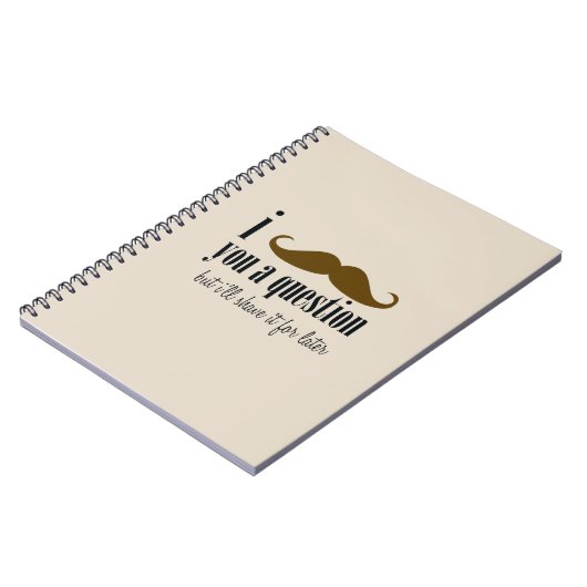 Carnet Crème Brown Moustache Vous Une Question Amusant Hu (Côté gauche)
