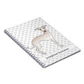 Carnet Crème Chien Gris Italien Avec Texte Personnalisé (Côté Droit)
