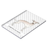 Carnet Crème Chien Gris Italien Avec Texte Personnalisé (Côté gauche)