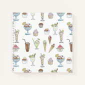 Carnet Crème de glace Sundae Motif blanc (Devant)