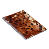 Carnet Crème de l'Ouest tacheté Brown Noir de cowhide (Côté Droit)
