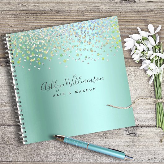 Carnet Crème de maquillage de salon de coiffure bleu turq