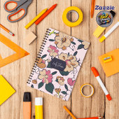 Carnet Crème de Prairie Florale Rose Illustration Botaniq