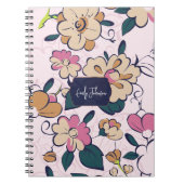 Carnet Crème de Prairie Florale Rose Illustration Botaniq (Devant)