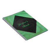 Carnet Crème d'émeraude et monogramme noir (Côté Droit)