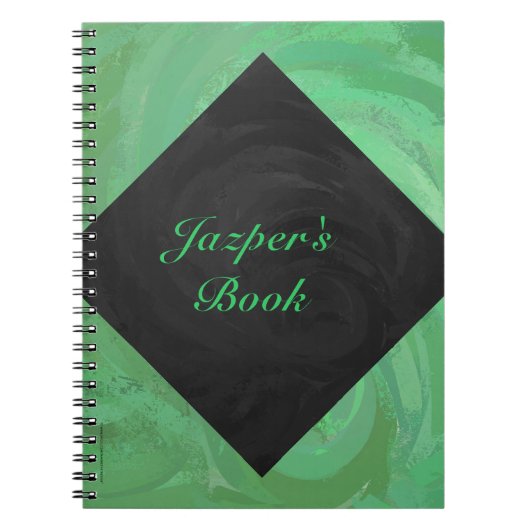 Carnet Crème d'émeraude et monogramme noir (Devant)