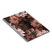 Carnet Crème, fleurs de teracote sur un arrière - plan br (Côté Droit)