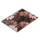 Carnet Crème, fleurs de teracote sur un arrière - plan br (Côté gauche)