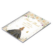 Carnet Crème Floral Blonde cheveux Princesse Sweet sixtee (Côté gauche)