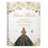 Carnet Crème Floral Blonde cheveux Princesse Sweet sixtee (Devant)