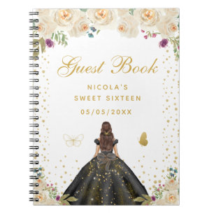 Carnet Crème Florale Brunette Cheveux Princesse Sweet Sei