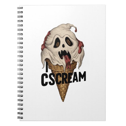 Carnet Crème glacée fantôme éffrayante "I CSCREAM" (Devant)