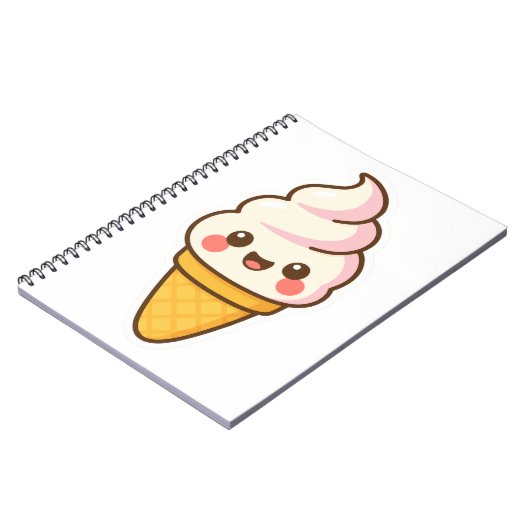 Carnet Crème glacée Kawaii douce (Côté gauche)