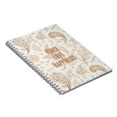 Carnet Crème Marron Boho Bohème (Côté Droit)