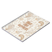 Carnet Crème Marron Boho Bohème (Côté gauche)