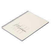 Carnet Crème Monogramme minimaliste moderne (Côté gauche)