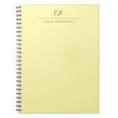 Carnet Crème Monogramme Moderne Calligraphie Nom Simple (Devant)