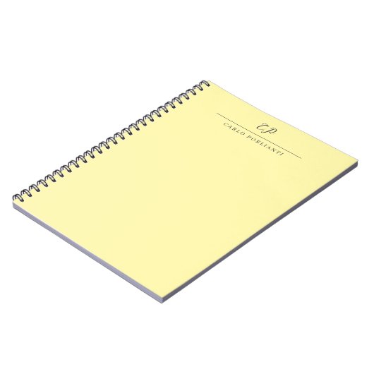 Carnet Crème Monogrammée Calligraphie Moderne Nom Simple (Côté gauche)