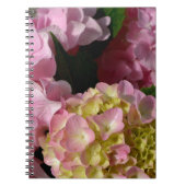 Carnet Crème rose Hydrangeas jaune rose vert floral (Devant)