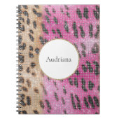 Carnet Crème rose léopard Étincelle animale (Devant)