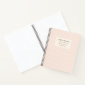 Carnet Crème rose vierge Arrière - plan spirale rayée (Intérieur)