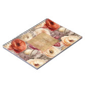 Carnet Crème Rouge Bourgogne Floral (Côté gauche)