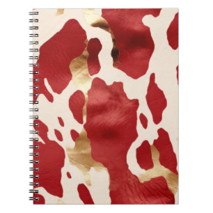 Carnet Crème Rouge Or Occidental Cowhide Howdy