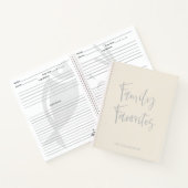 Carnet Crème tendance blanc Script Cuisine famille Recett (Intérieur)