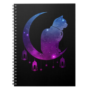 Carnet Crescent Moon Chat Mystique Pastel Goth Spirituel