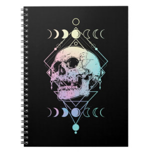 Carnet Crescent Moon Crâne Occulte Cuisine Pastel Goth
