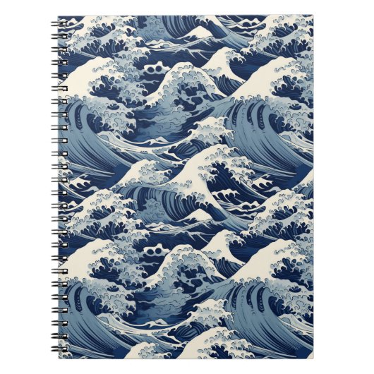Carnet Crêtes éphémères : Les vagues d'Hokusai réimaginée (Devant)